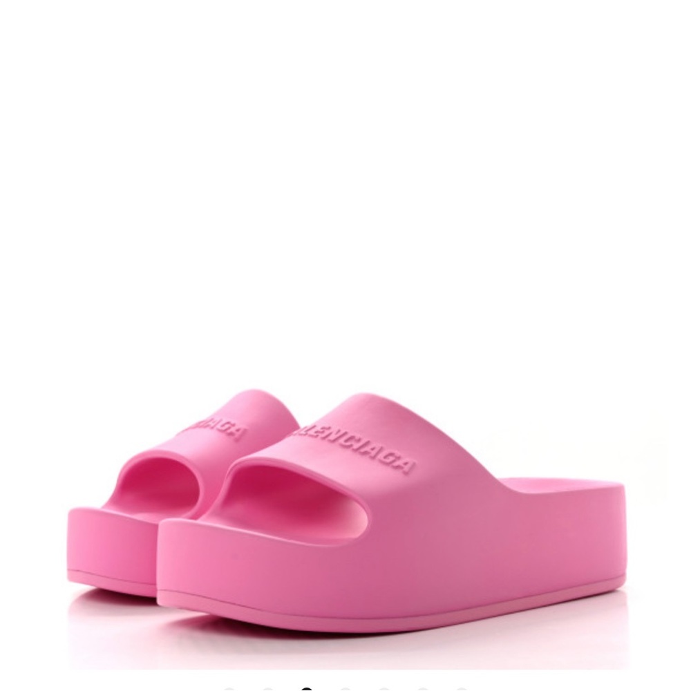 Rubber Chunky Platform 45mm Slide Sandals 39 Pink